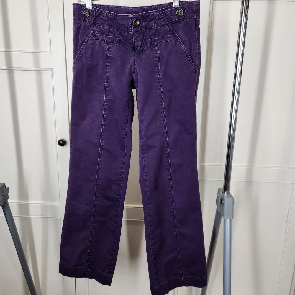 Anthropologie Idra women's low rise straight leg purple pants, size 2